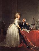 Jacques-Louis David Antoine-Laurent Lavoisier and His Wife painting